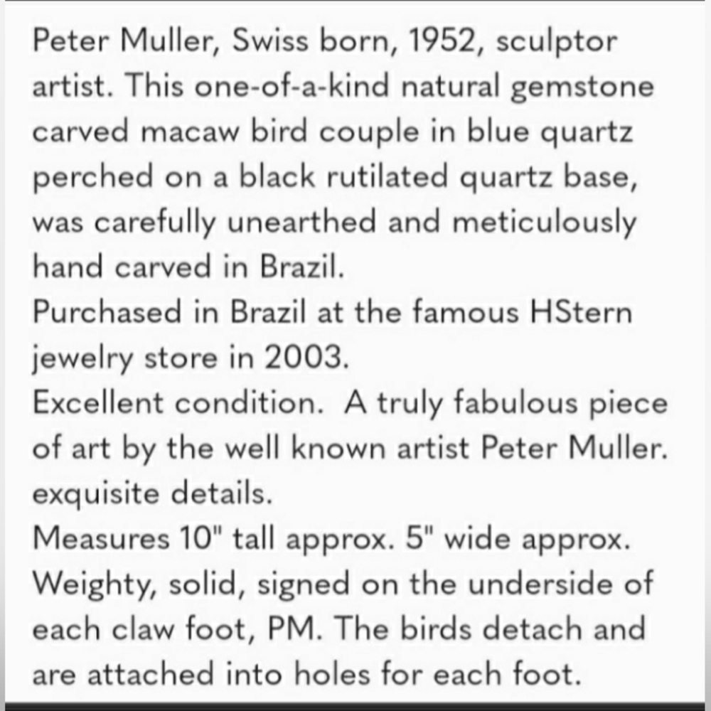 Peter Muller Carved Gemstone Sculpture, From Brazil, Exquisite, 2003 - Picture 13 of 15
